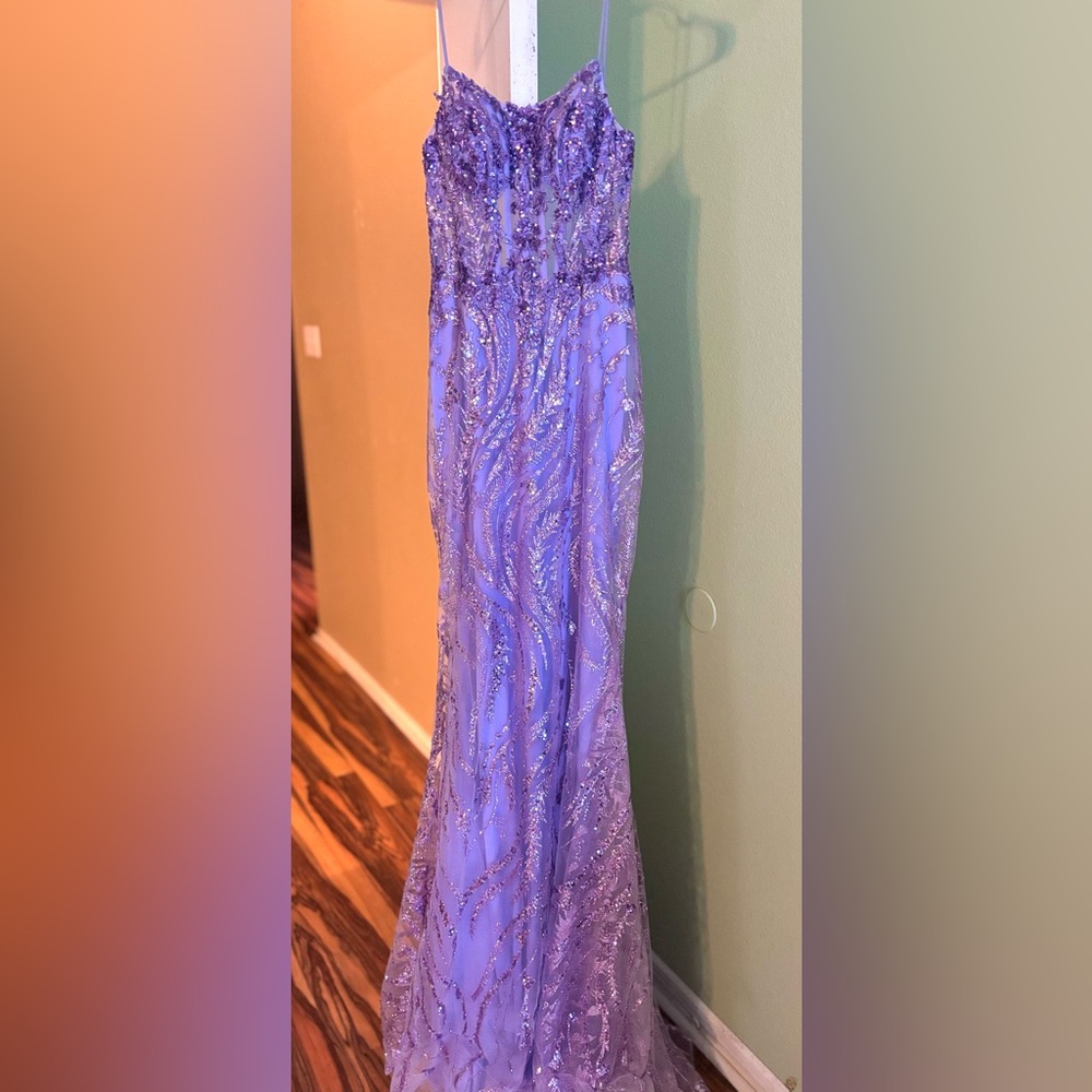 Purple Sequin Gown